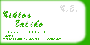 miklos baliko business card